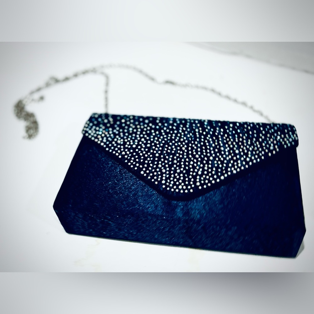 Sparkling Crystal Rhinestone Envelope Evening Clutch convertible Crossbody Bag